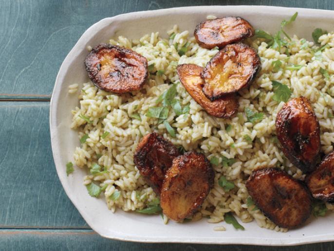 Adobo-Spiced Chicken with Sweet Plantains and Cilantro Rice