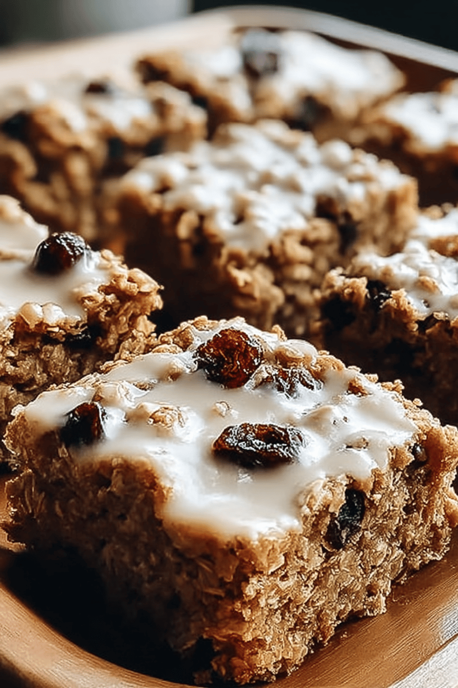 No-Bake Oatmeal Cookie Bars with Raisins
