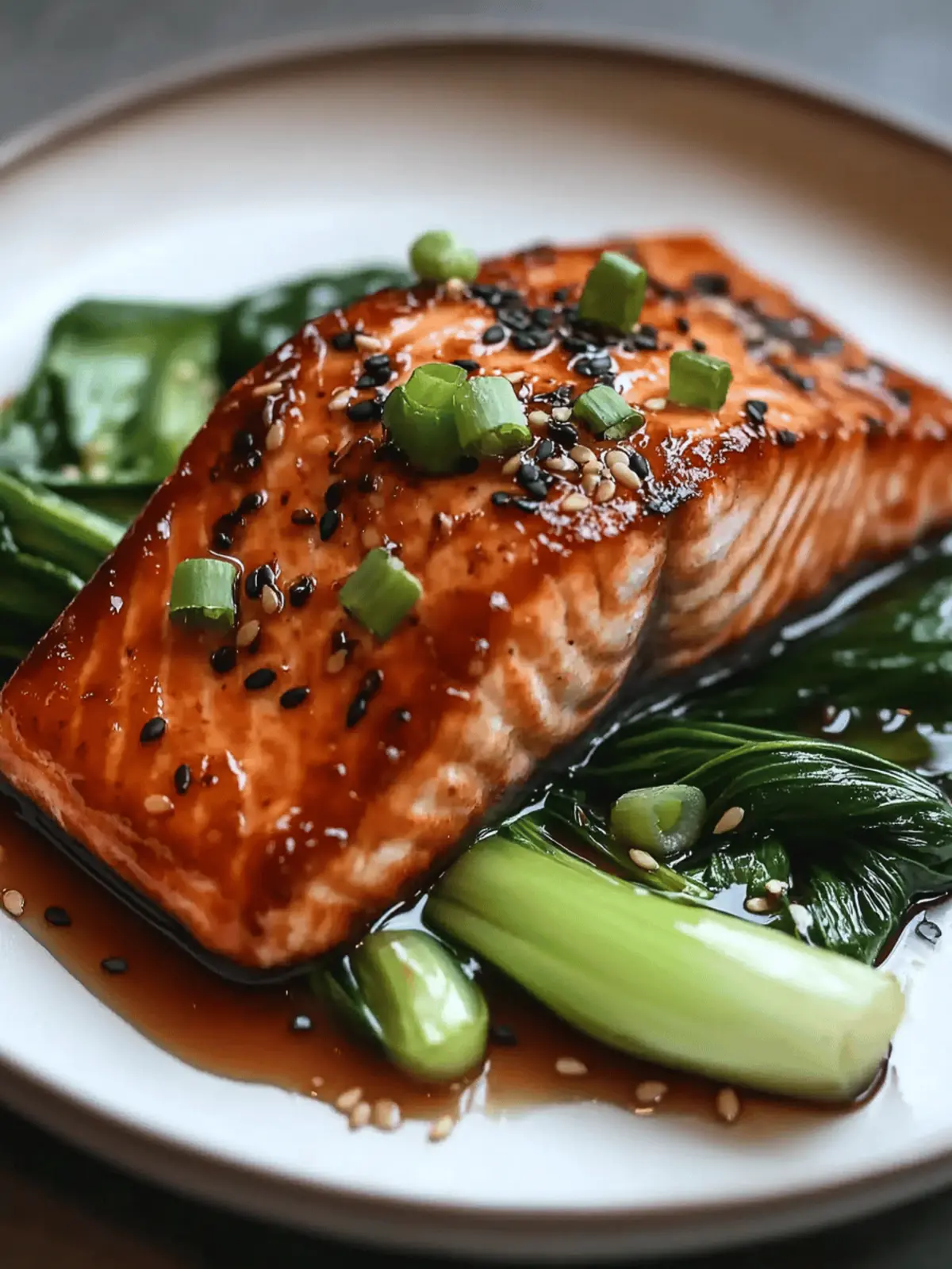 Sesame-Glazed Salmon with Bok Choy and Ginger
