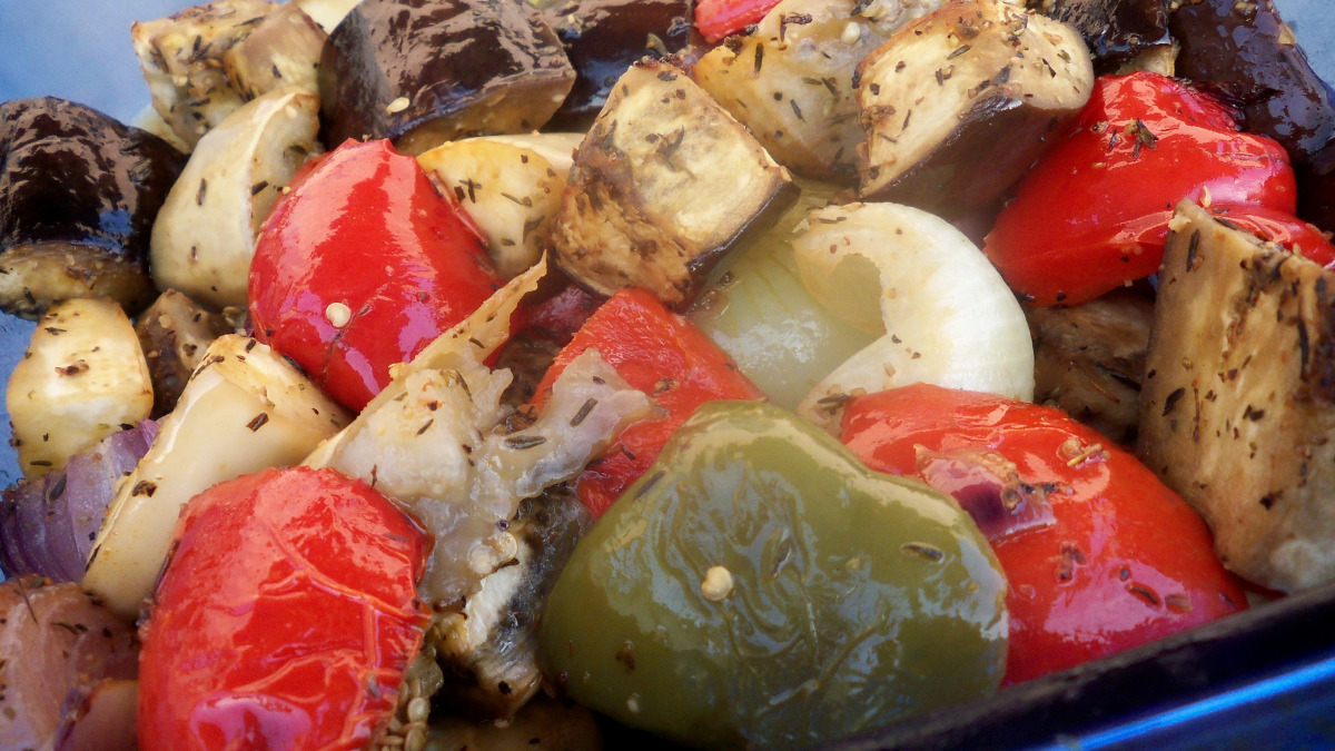 Roasted Eggplant and Bell Pepper Medley with Herbs