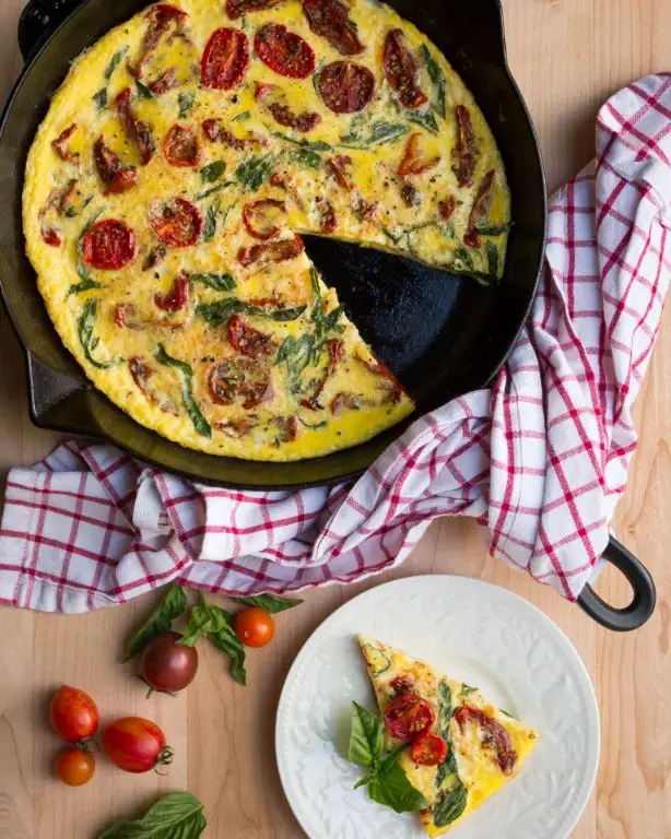 Tomato Basil Frittata with Sun-Dried Tomatoes