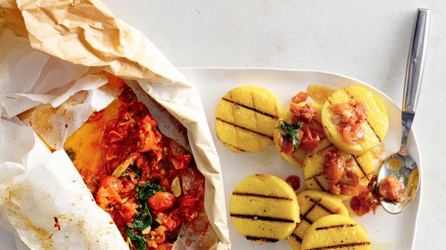 Baked Polenta with Tomato Basil Salsa