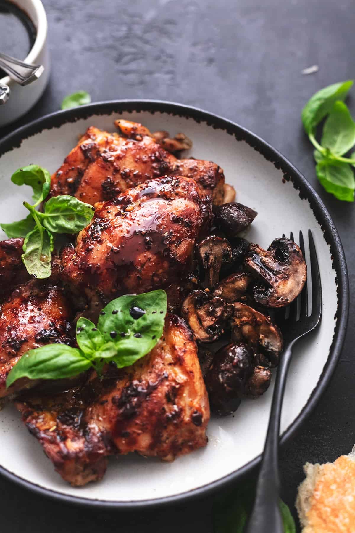 Balsamic-Glazed Chicken Thighs with Garlic Herb Rice