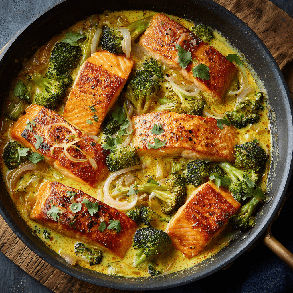 Coconut-Aminos Glazed Salmon with Broccoli