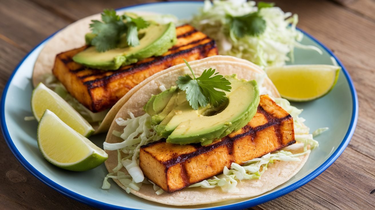 Mexican Spicy Tofu Tacos with Cilantro Lime