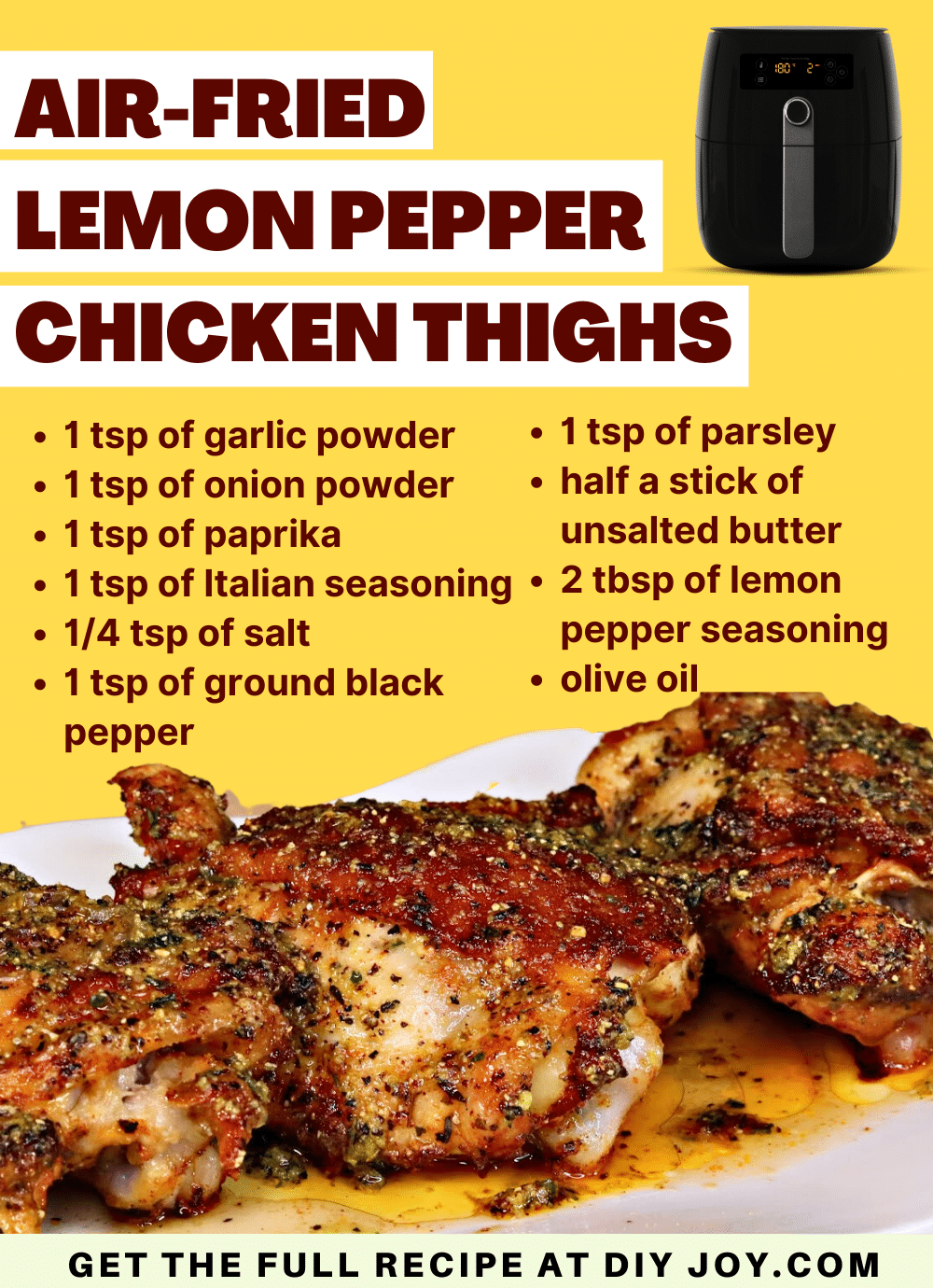 Air-Fried Buttermilk Chicken Thighs with Lemon and Thyme