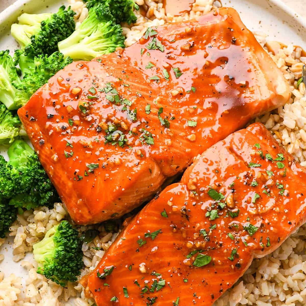 Authentic Maple Glazed Salmon with Herb Rice