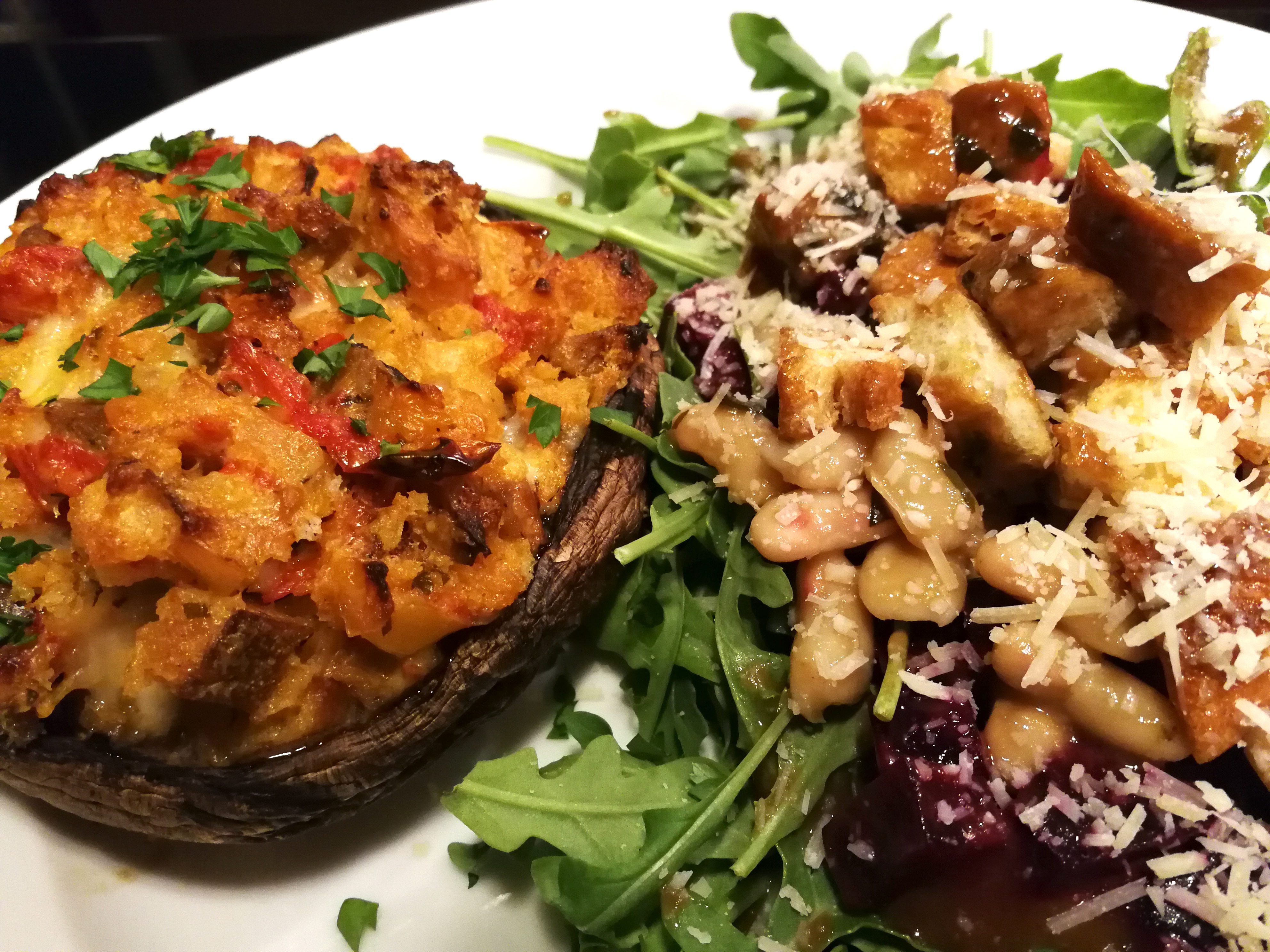 Baked Portobello Caps with Basil and Garlic