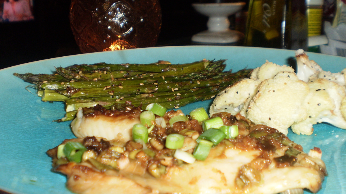 Grilled Lemon Sole with Roasted Asparagus