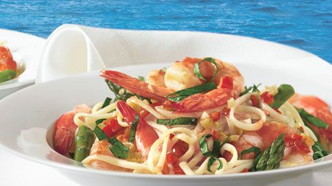 Linguine with Lemon-Pepper Shrimp and Asparagus