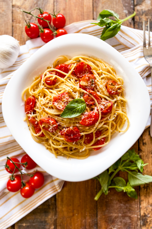 Sautéed Cherry Tomato and Garlic Pasta