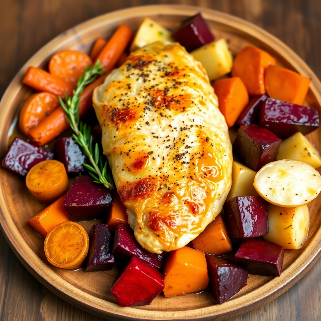 Rosemary-Glazed Chicken with Roasted Root Vegetables