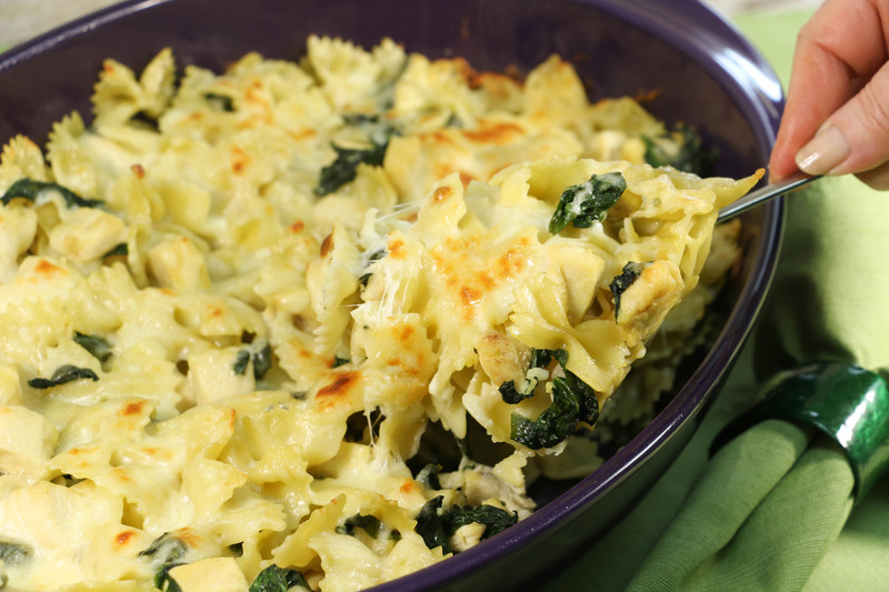 Cheesy Chicken and Spinach Casserole