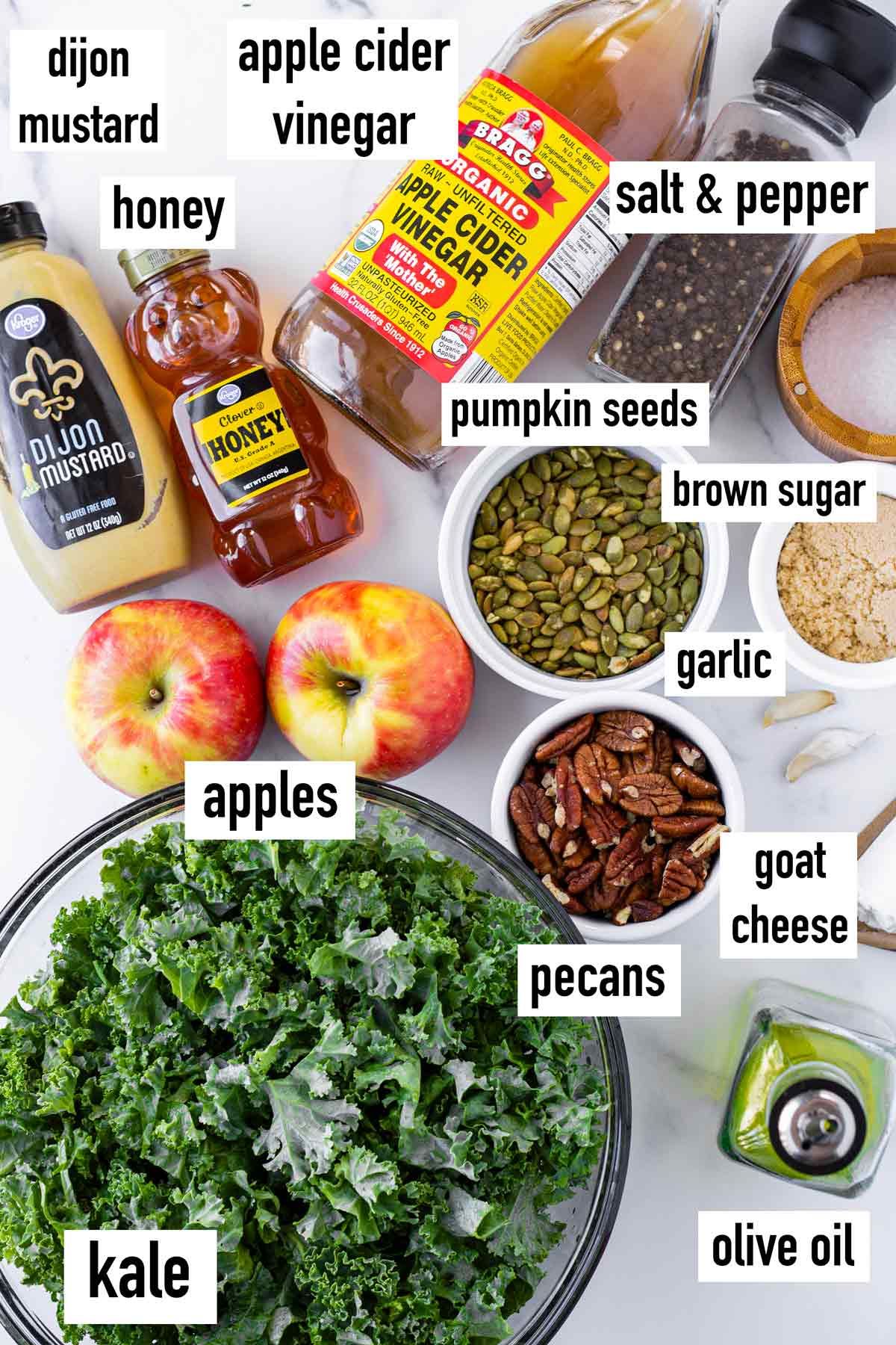 Chopped Kale and Apple Salad with Apple Cider Vinaigrette