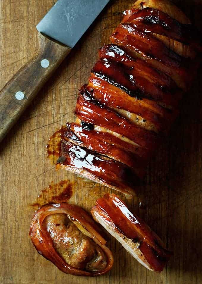 Bacon-Wrapped Pork Tenderloin with Maple Glaze