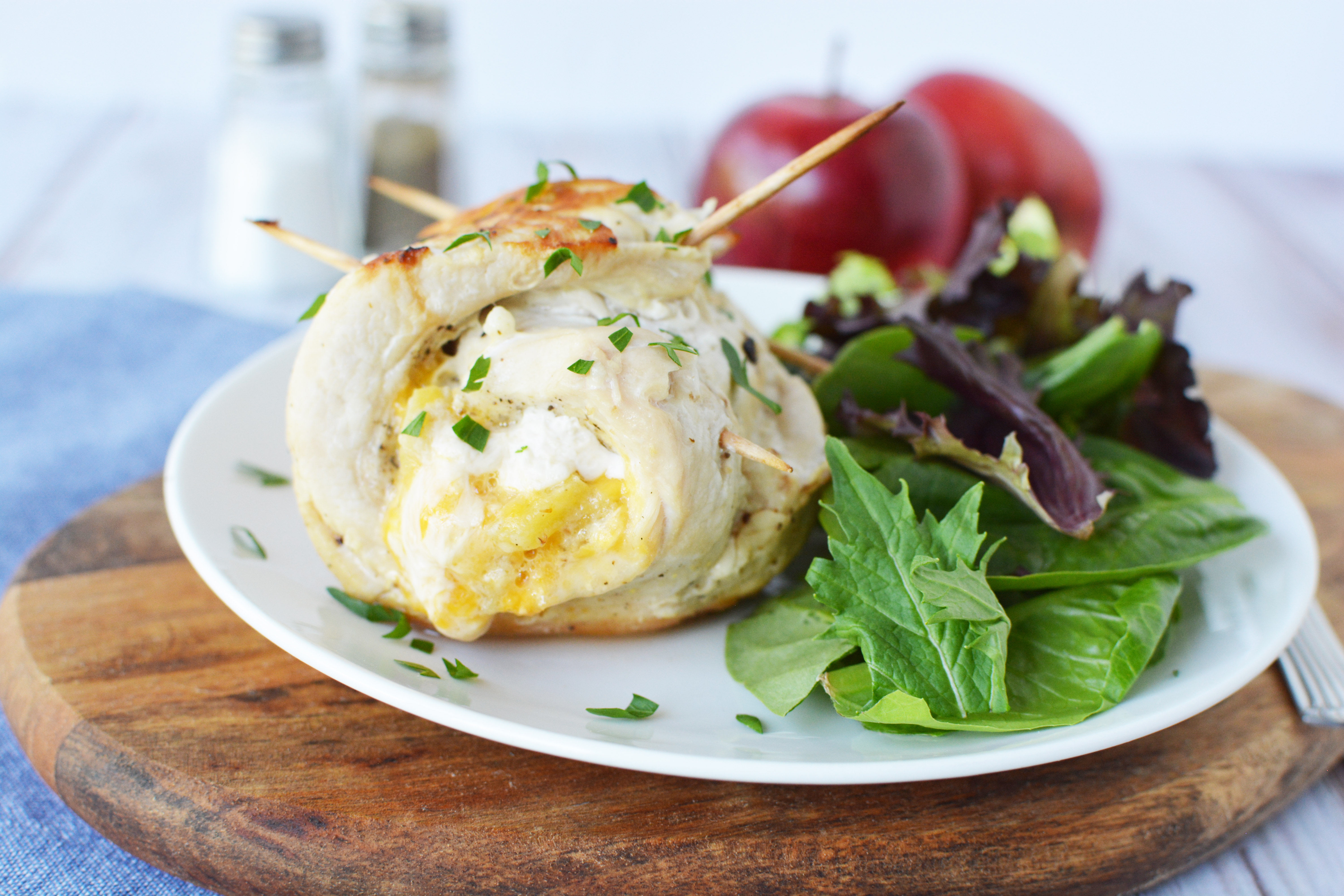 Cinnamon-Spiced Apple and Walnut Stuffed Chicken Breast