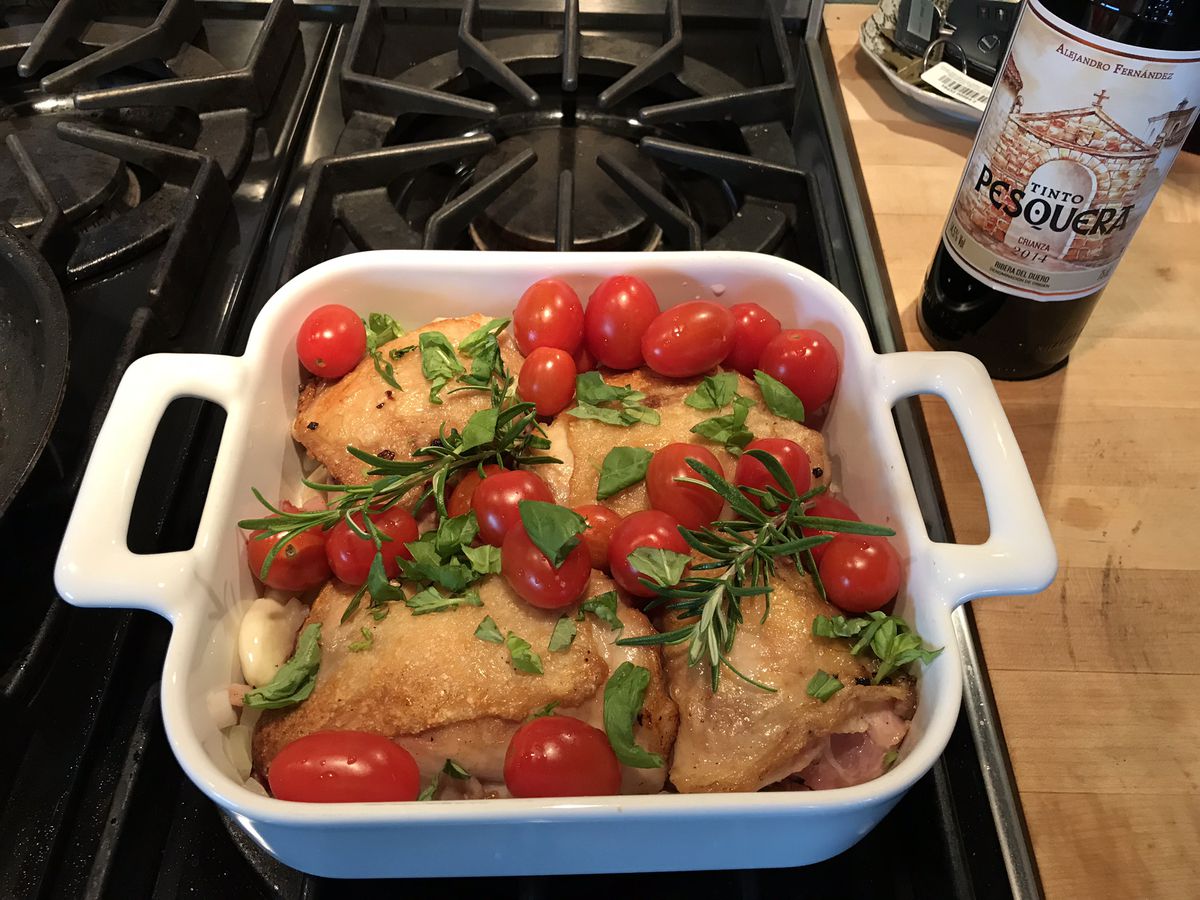 Balsamic-Glazed Chicken Thighs with Roasted Cherry Tomatoes