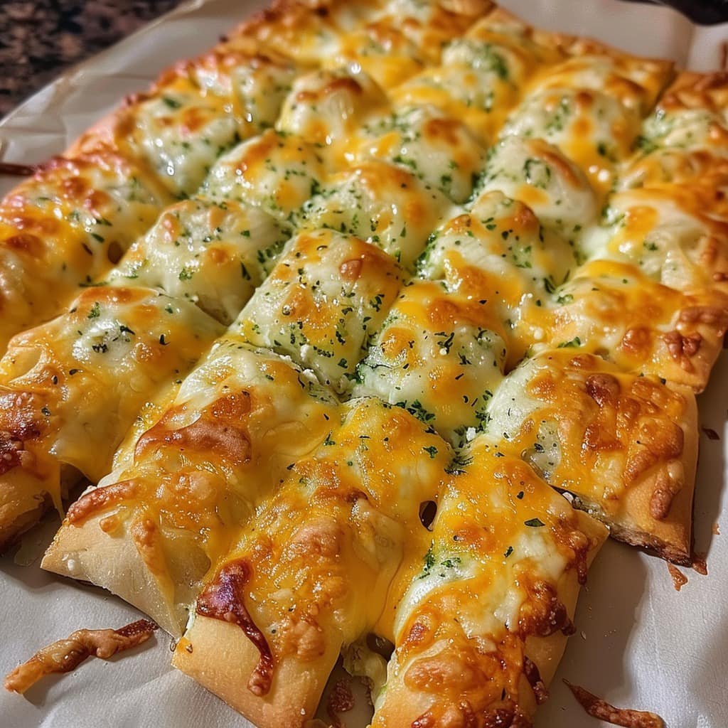 Twisted Cheesy Garlic Breadsticks with Rosemary