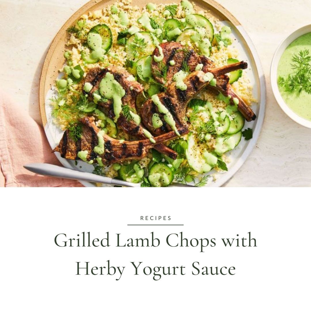 Harissa-Rubbed Lamb Chops and Lemon-Dill Yogurt