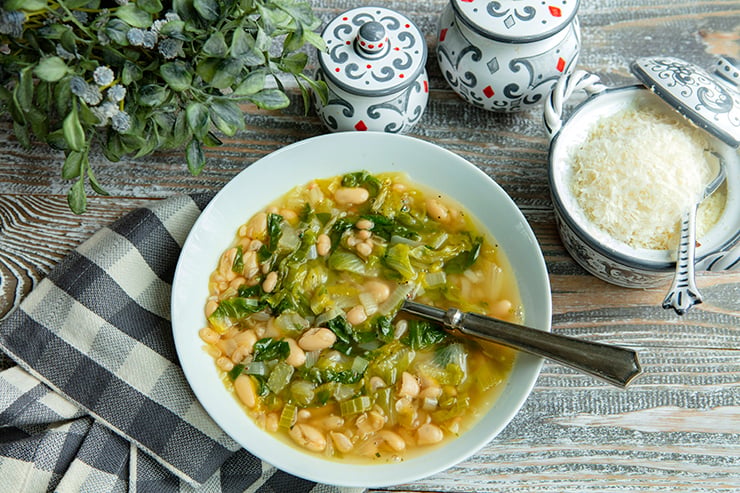 Sautéed Escarole and White Bean Soup with Lemon