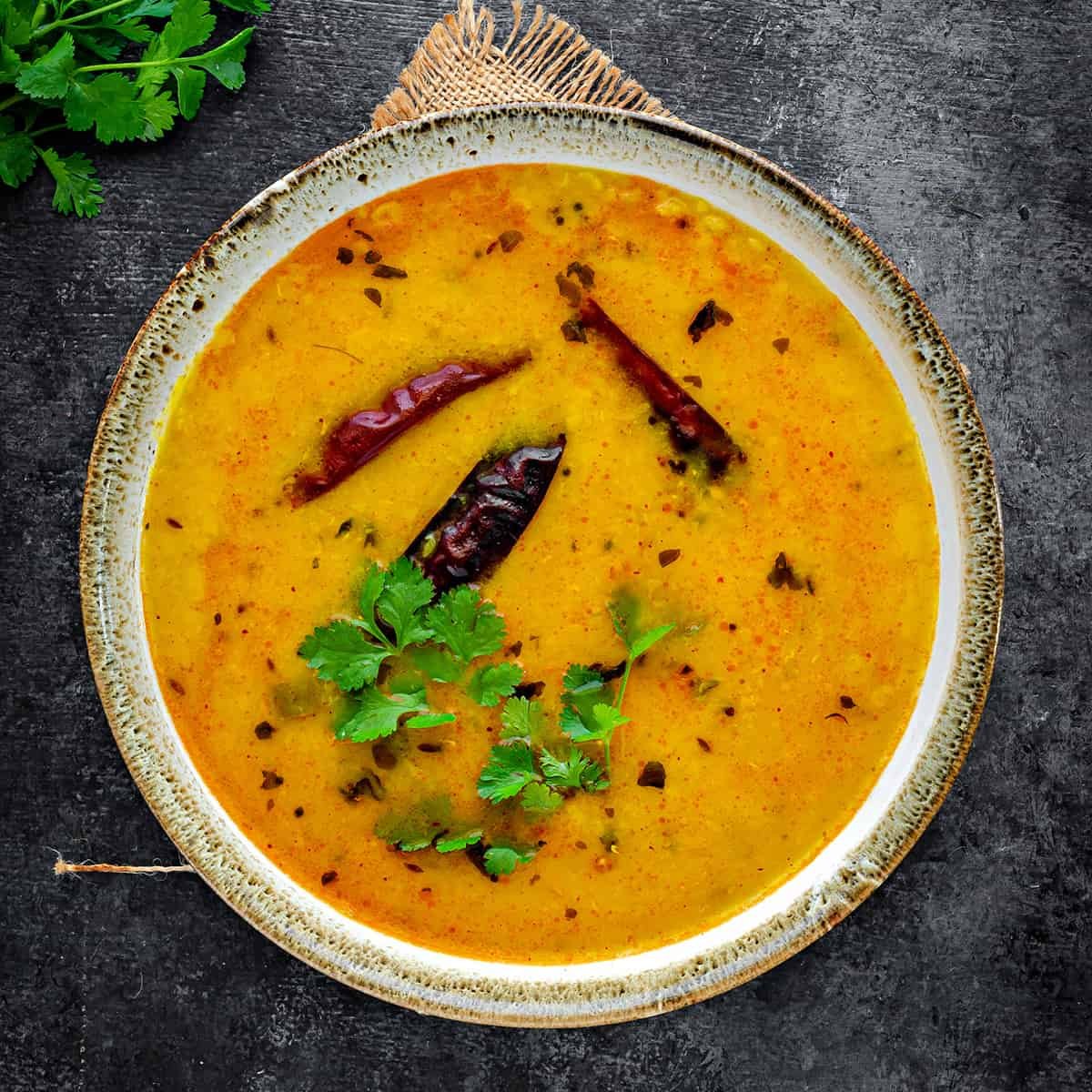 Spiced Yellow Moong Dal with Cumin and Coriander