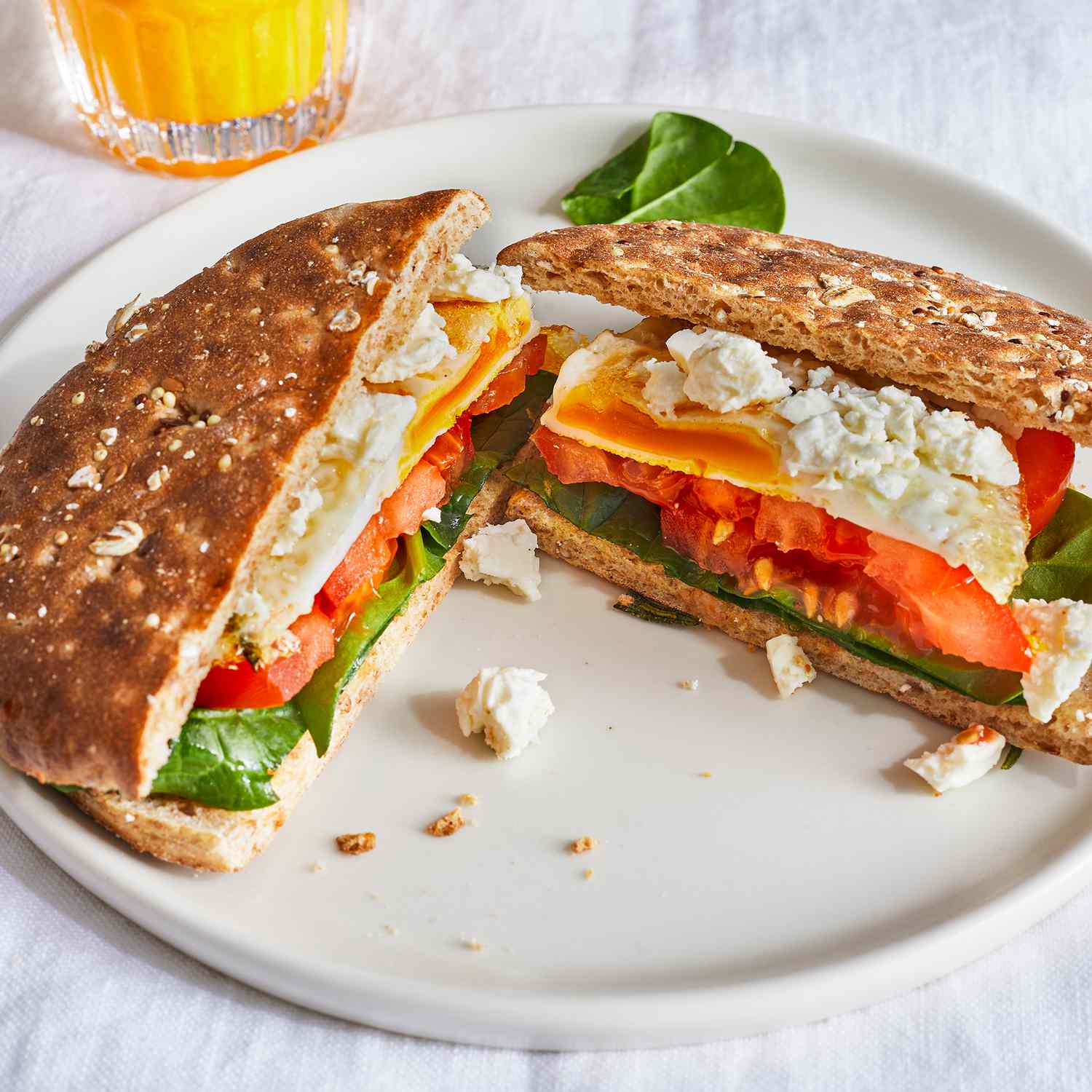 American Breakfast Sandwich with Mediterranean Hummus and Asian Sriracha Egg Spread