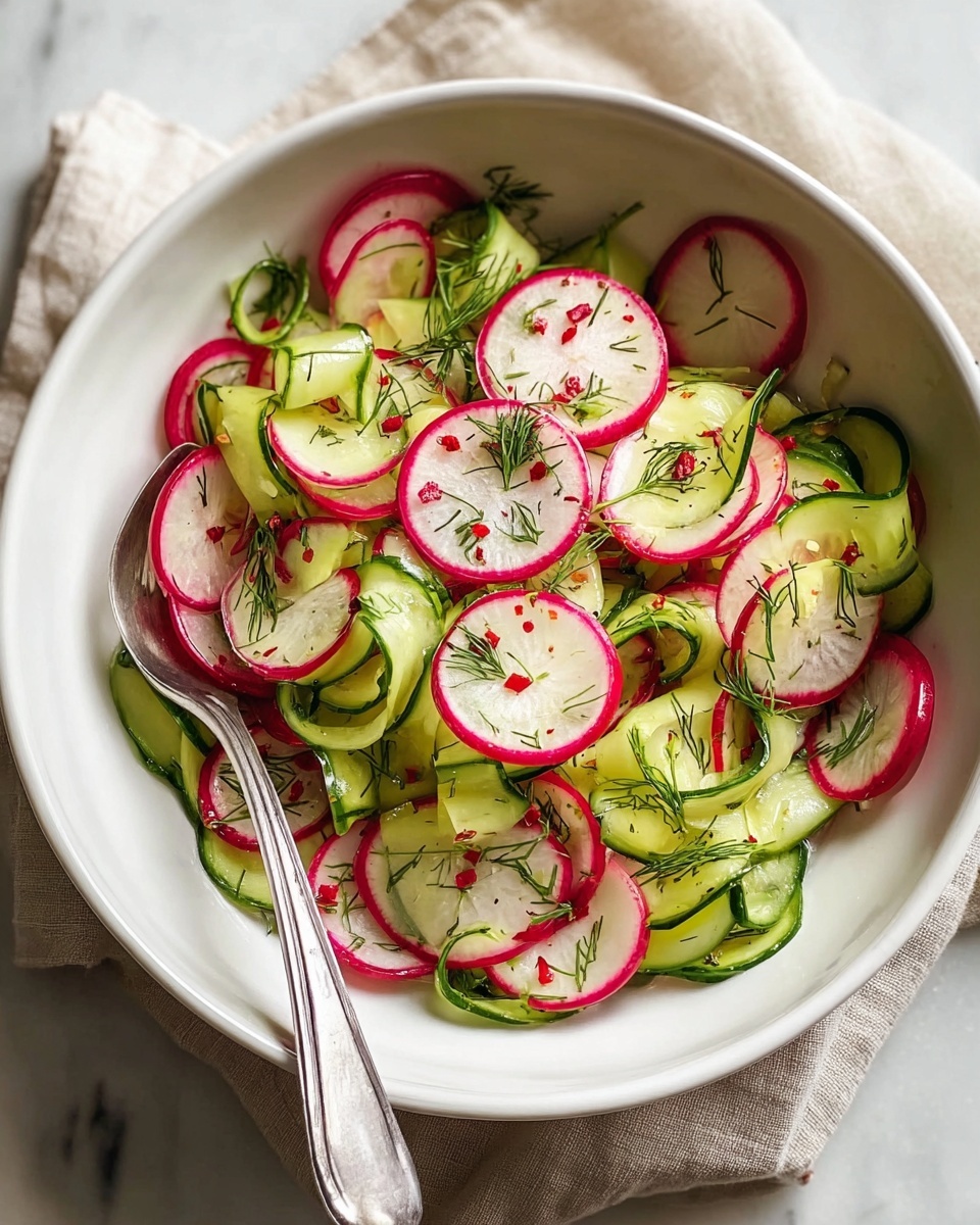 Herb-Garnished Cucumber and Radish Salad with Lemon-Dill Dressing