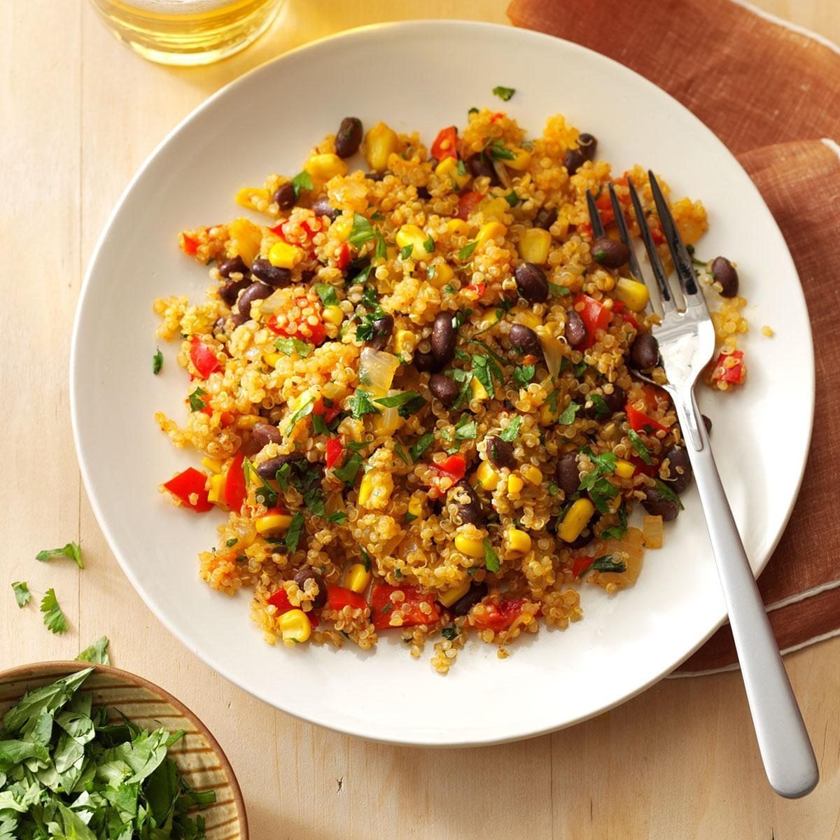 One-Pot Quinoa and Black Bean Stew with Corn
