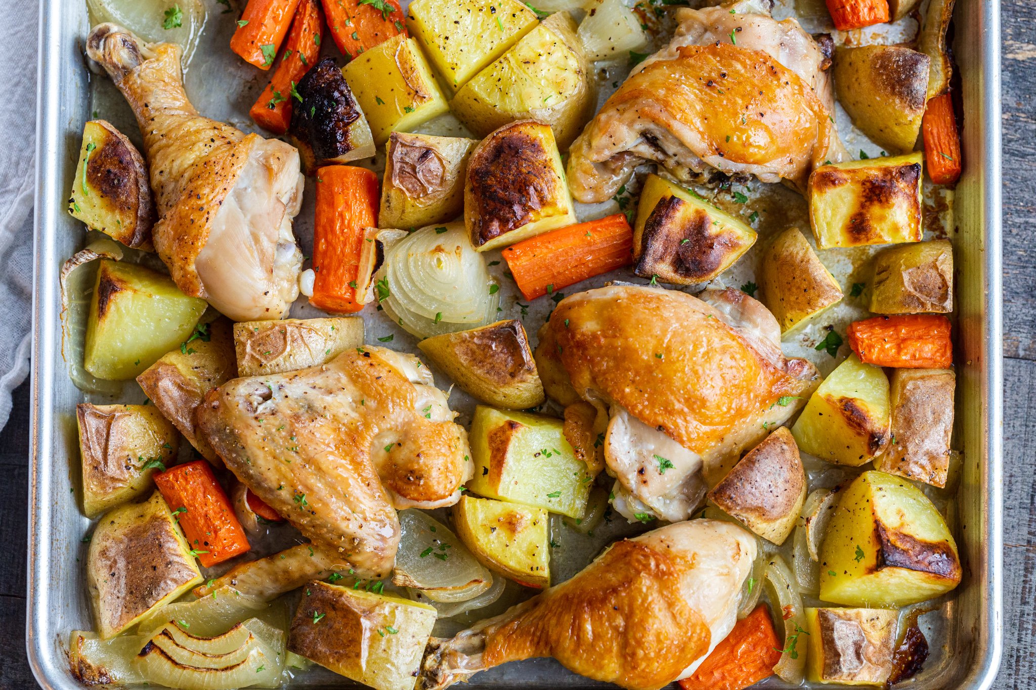 One-Pan Thyme Chicken with Roasted Potatoes