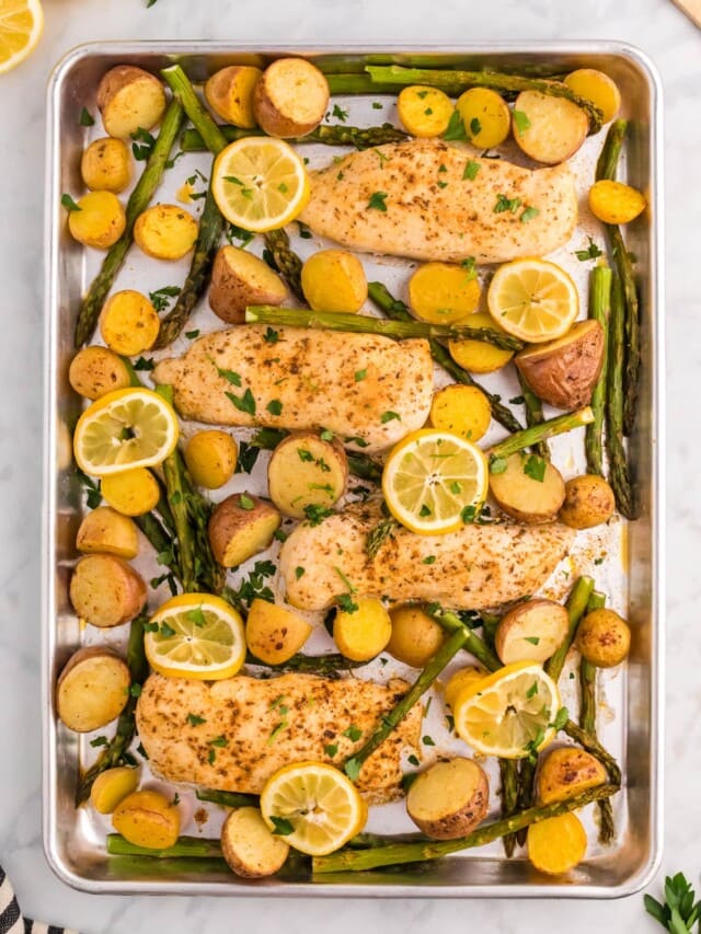 Sheet Pan Lemon-Garlic Chicken with Cherry Tomatoes