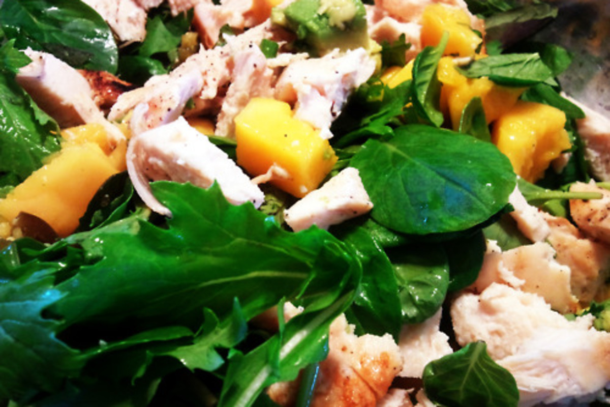 Mango-Herb Grilled Chicken with Cucumber Salad