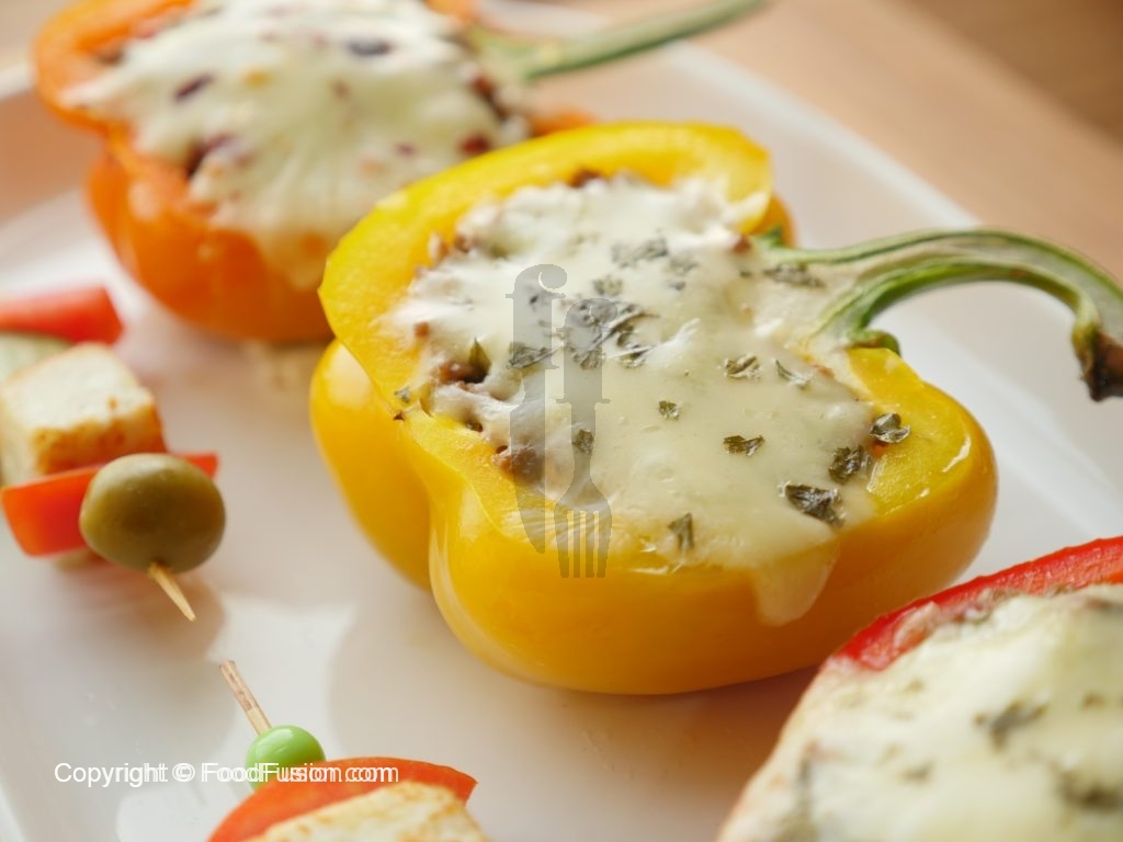 Colorful Bell Pepper and Hummus Stuffed Peppers