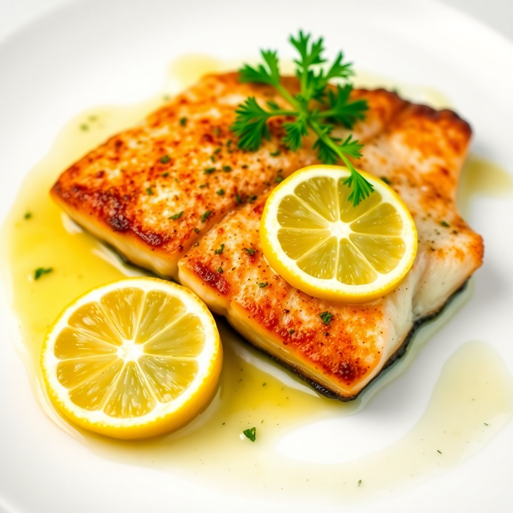 Pan-Seared Lake Trout with Crisped Lemon Slices
