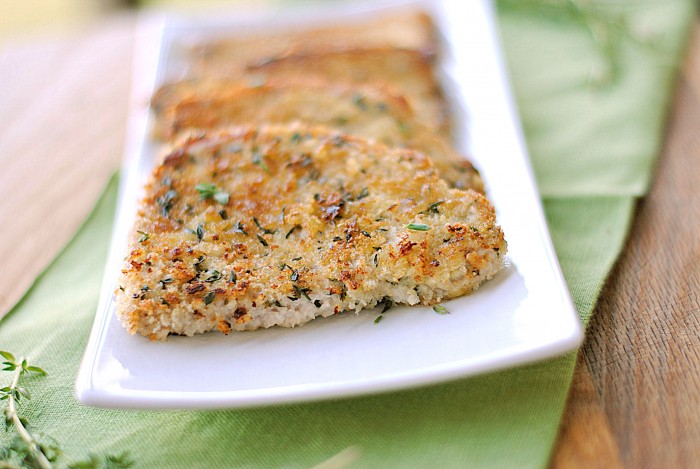Herb-Crusted Pork Chops with Roasted Zucchini and Broccoli