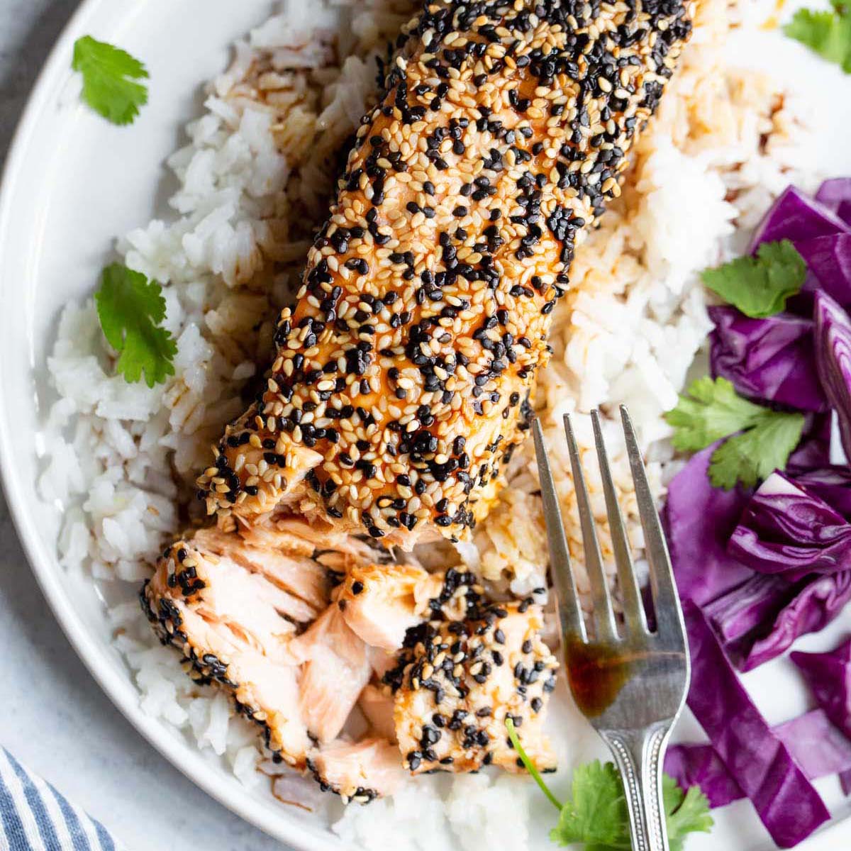 Air Fryer Sesame-Glazed Salmon