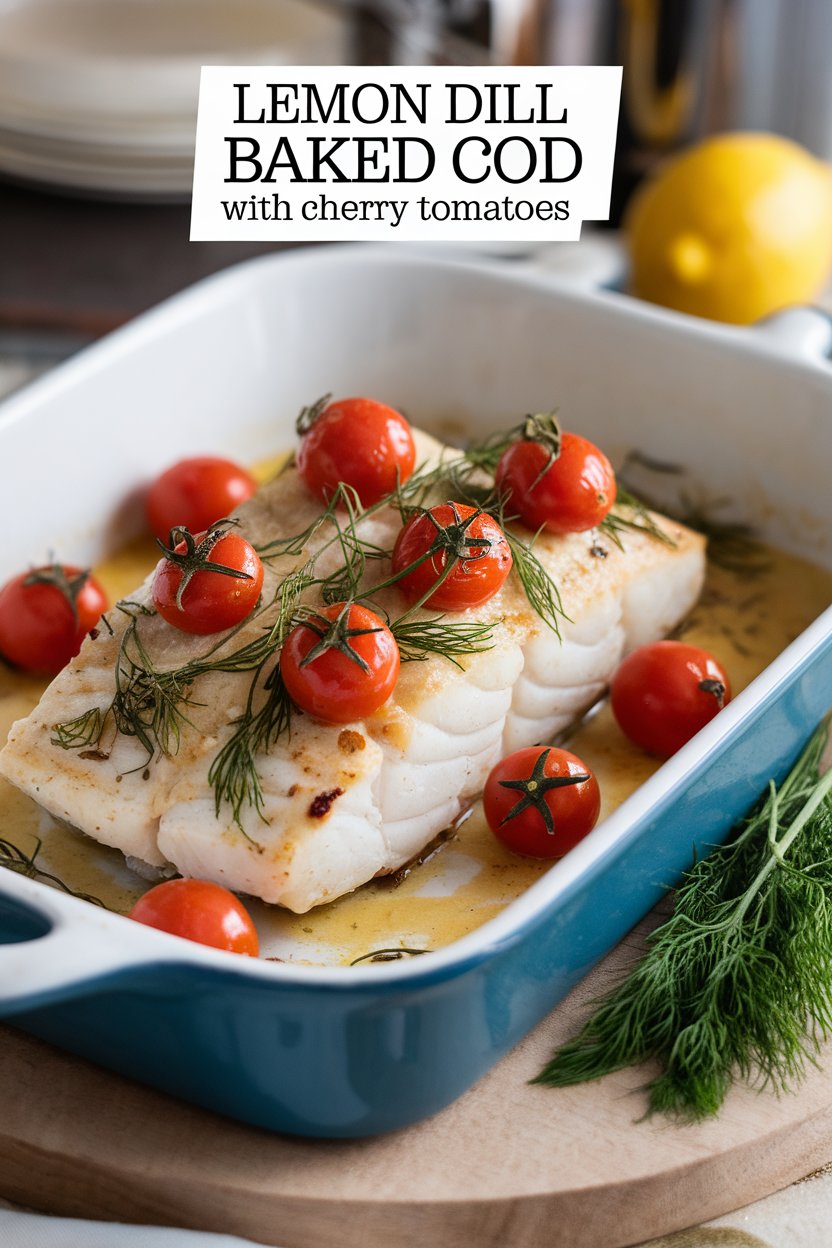 Lemon-Dill Cod with Cherry Tomatoes