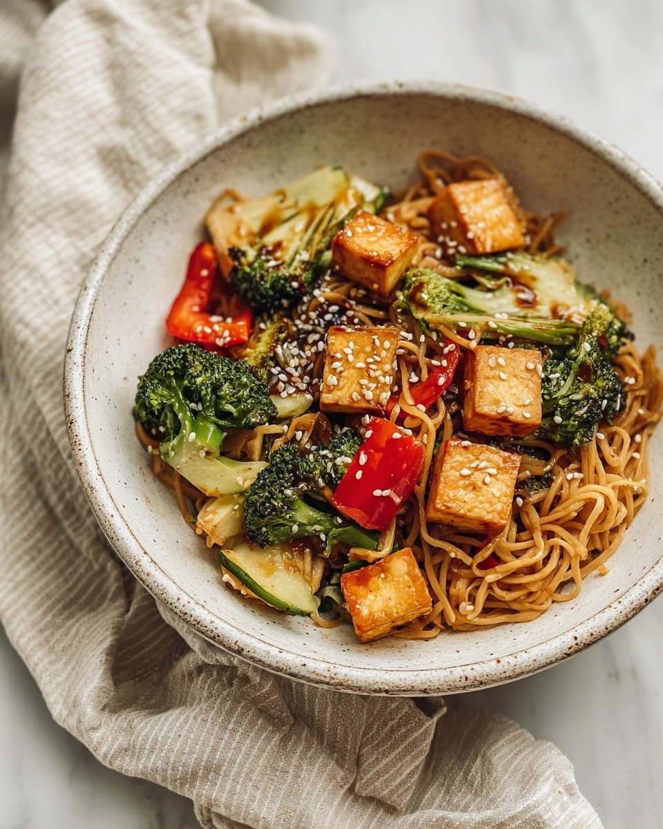 Mediterranean-Inspired Pasta with Asian Soy-Glazed Tofu and Mexican Salsa