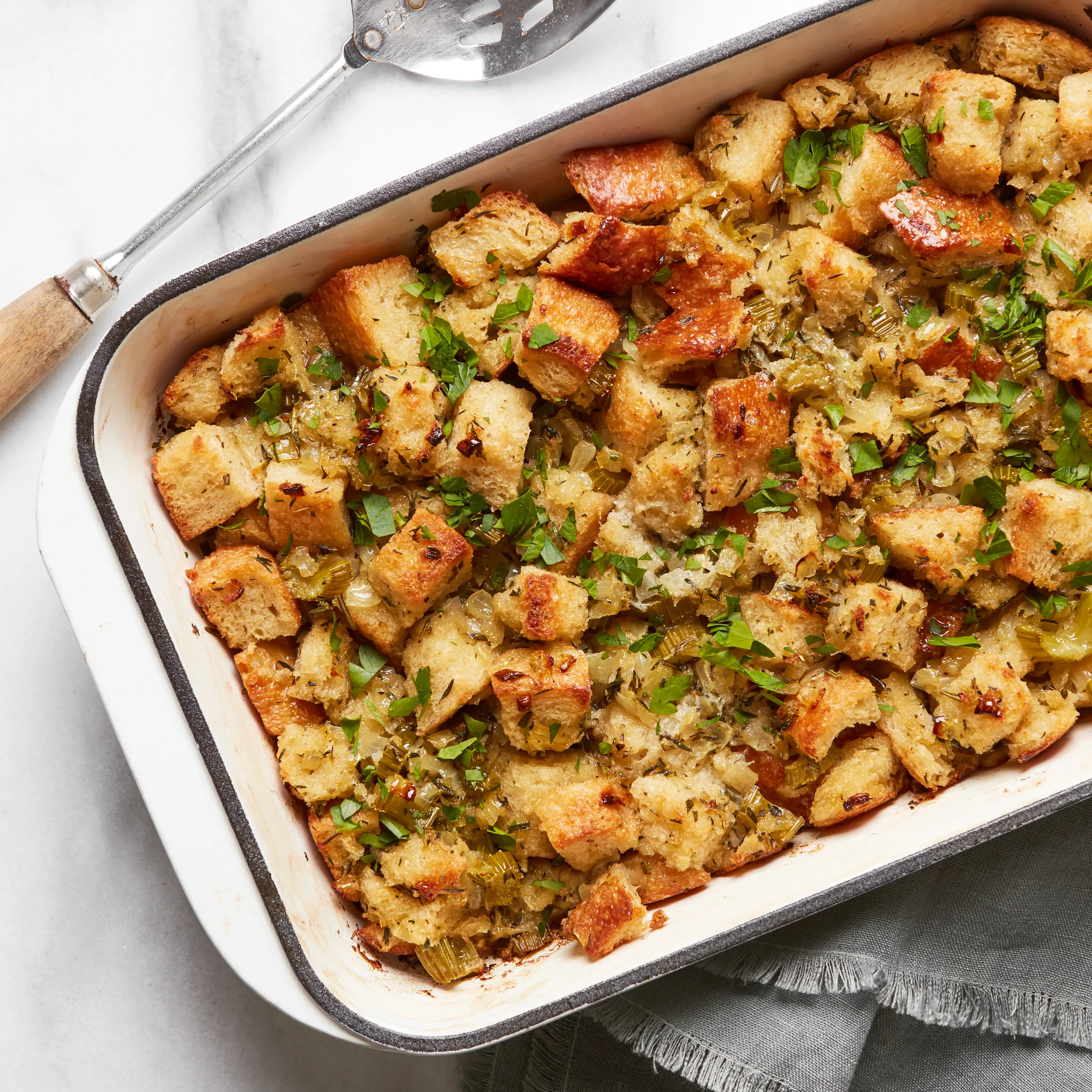 Savory Herb Sourdough Bread Pudding