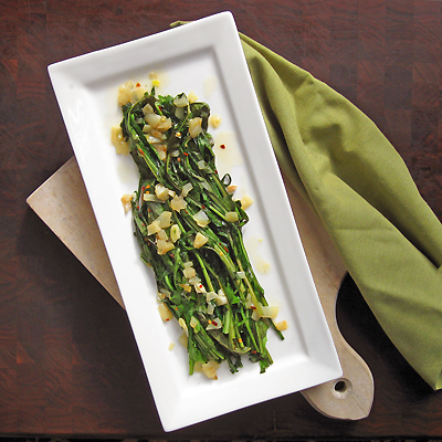 Braised Dandelion Greens with Lemon Zest