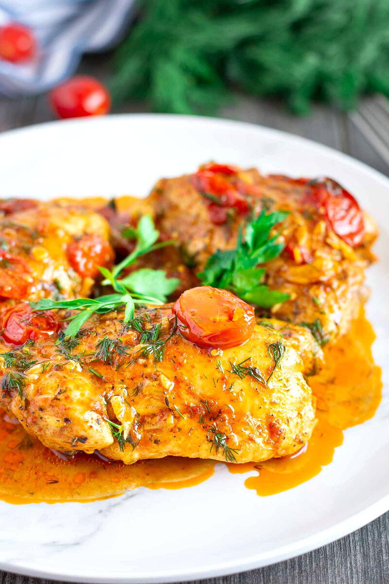 Rosemary-Roasted Chicken Thighs with Cherry Tomatoes