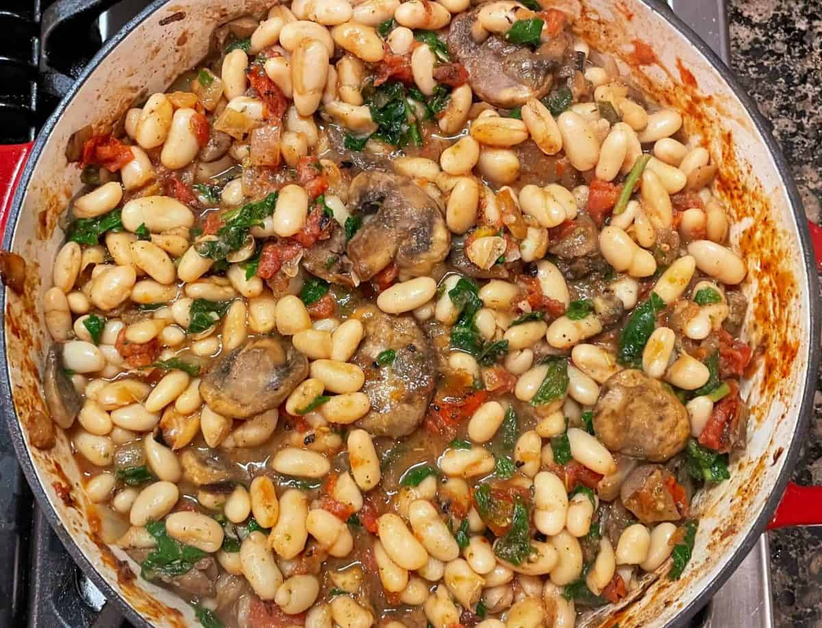 One-Pan Tomato Bean Stew with Herbs