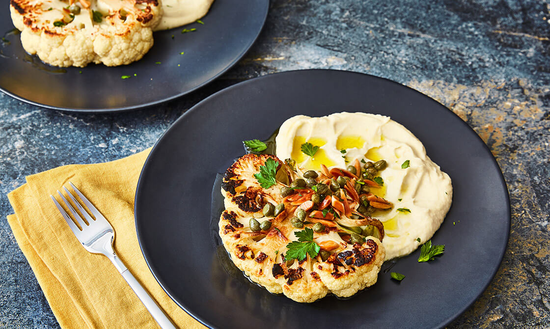 Cauliflower Steaks with Lemon-Dill Sauce