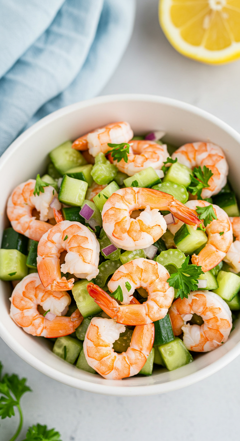 Aperol-Brined Shrimp with Herb Salad