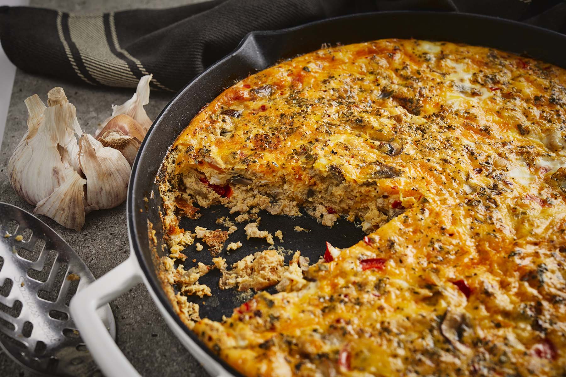 Leftover Chicken and Vegetable Frittata