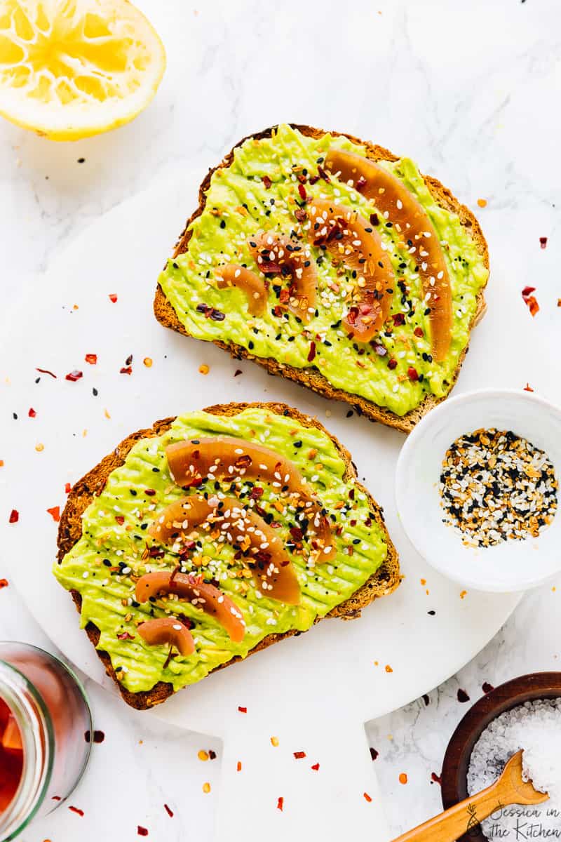 Morning Pickled Plum and Avocado Toast