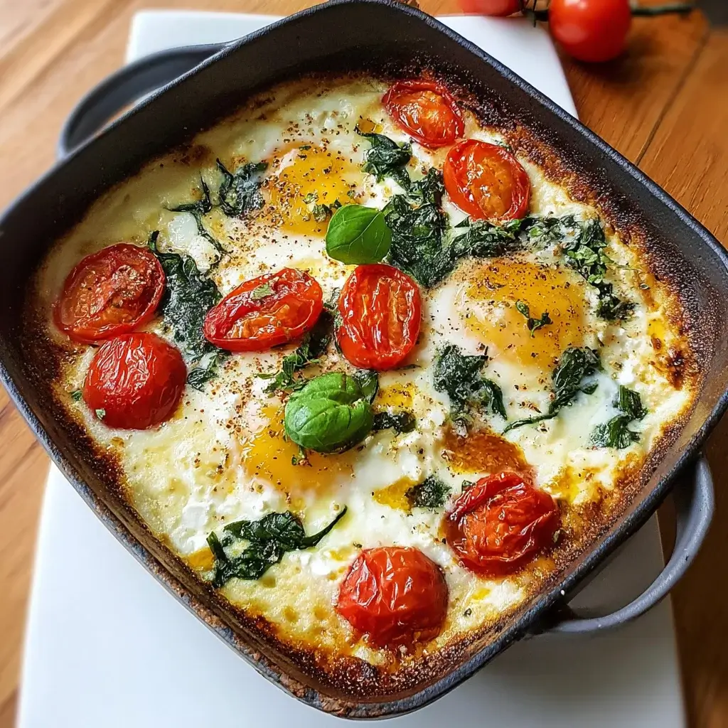 Skillet-Baked Eggs with Spinach and Feta