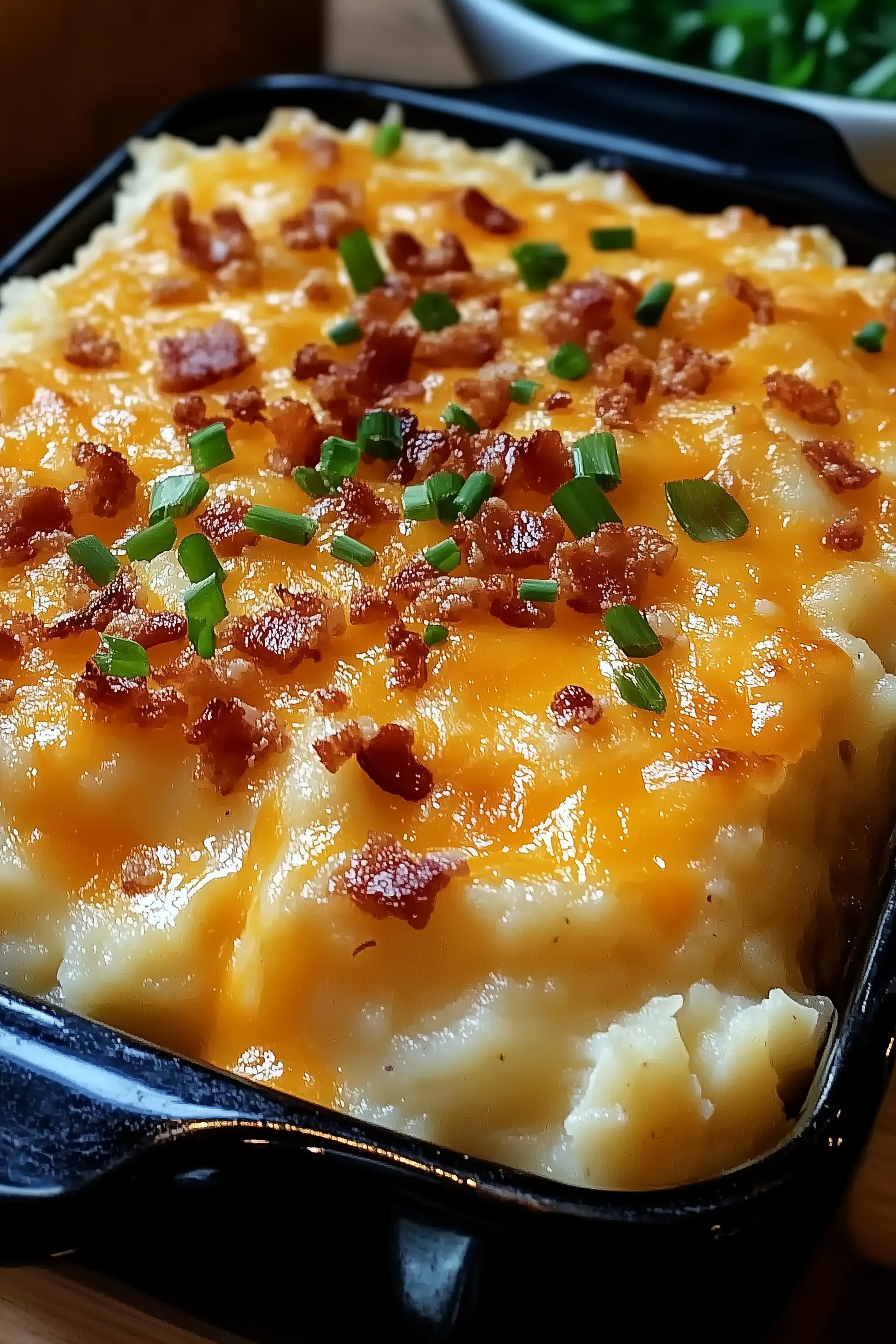 Mashed Potato and Cabbage Casserole with Cheddar Cheese