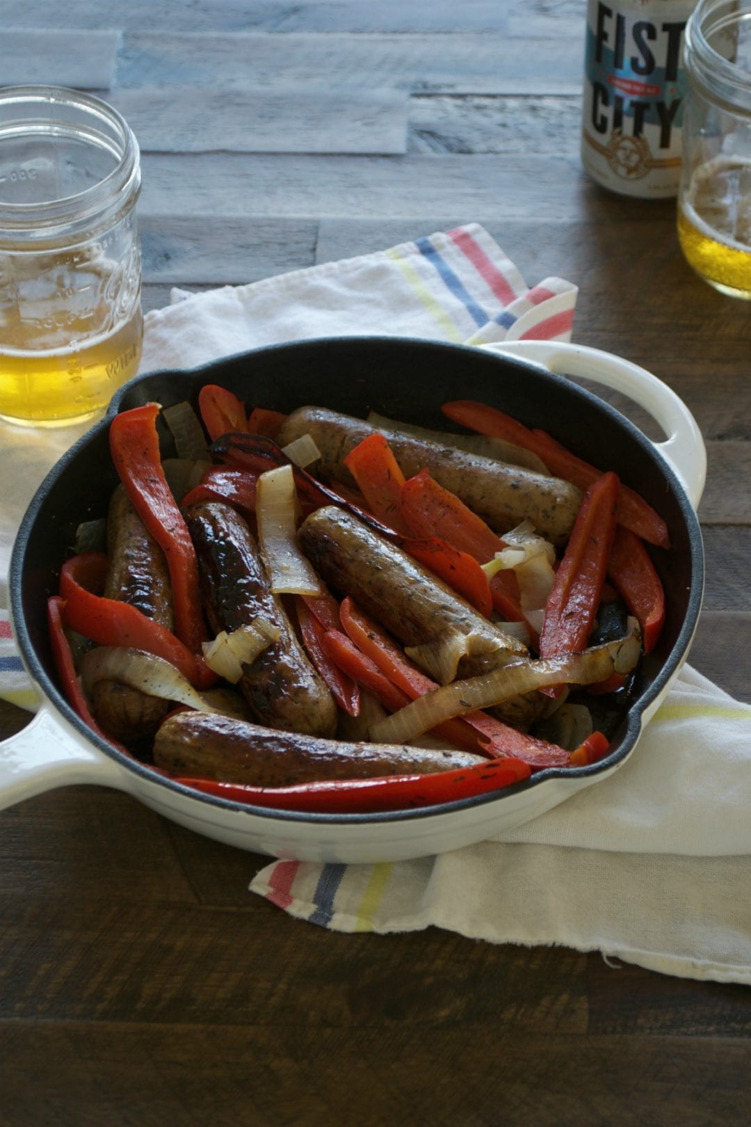 One-Pan Sausage and Peppers with Garlic