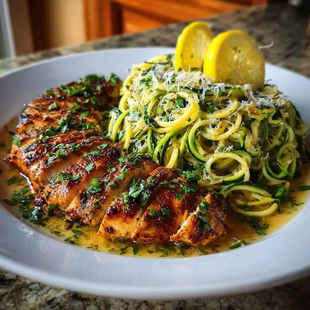 Lemon-Dill Chicken and Zucchini Noodles with Capers