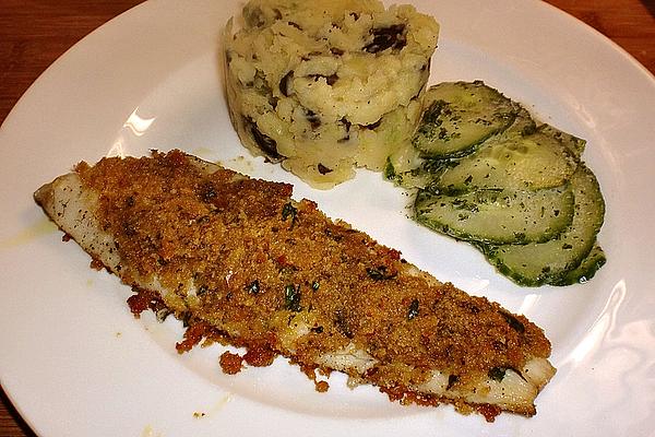 Mustard-Crusted Fish with Potatoes